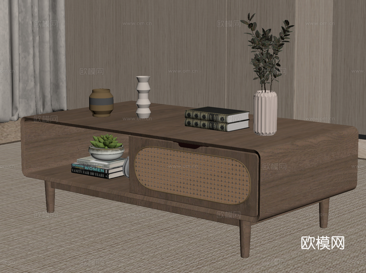 中古风茶几su模型