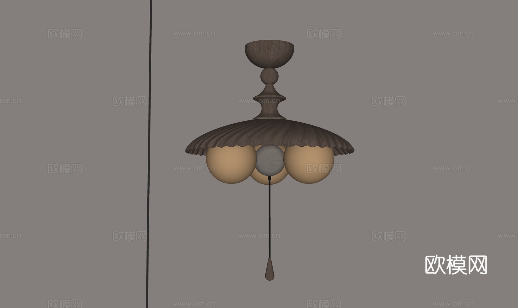 中古风吊灯su模型