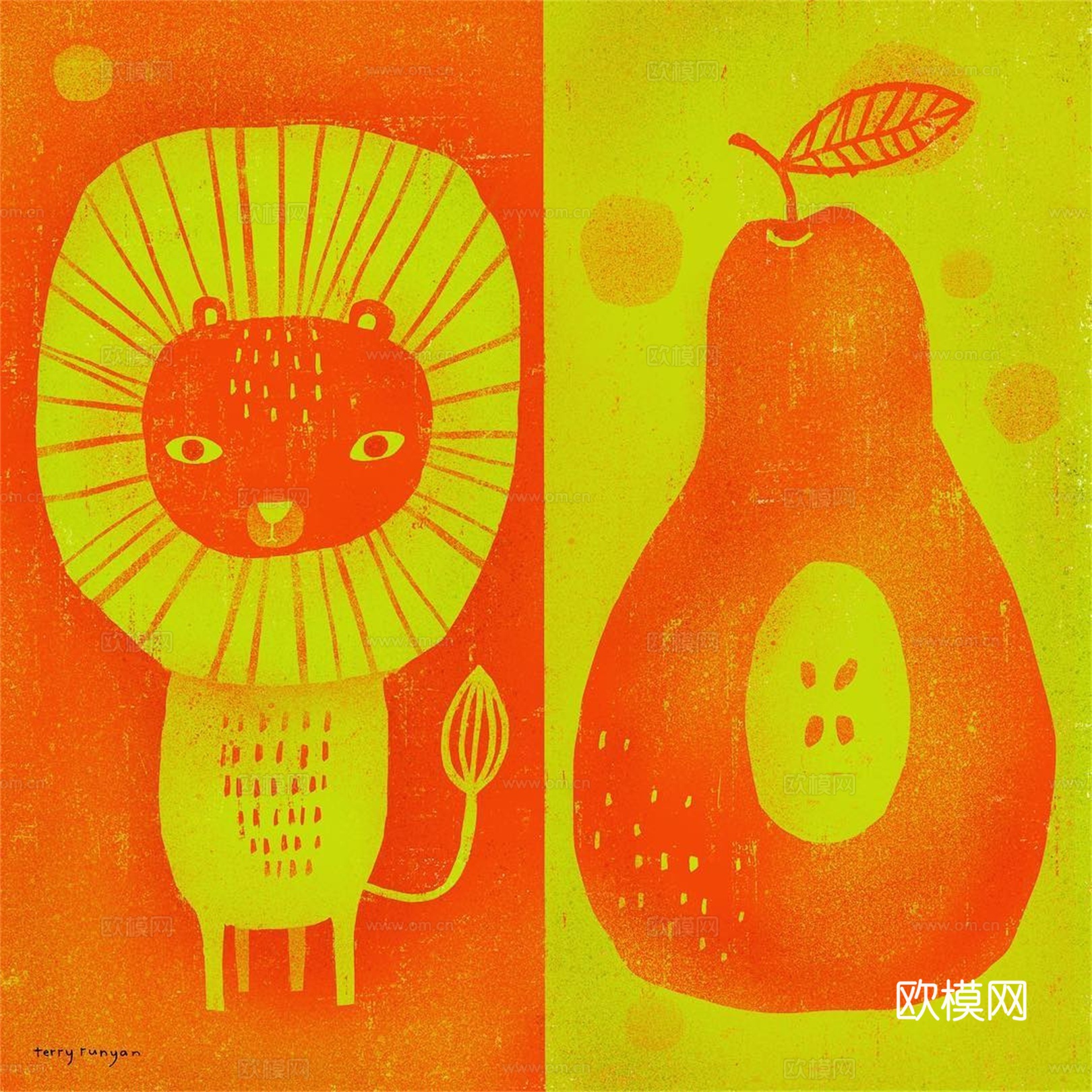 可爱动物手绘创意童趣插画猫咪动物插画治愈系插画可爱儿童插画下载