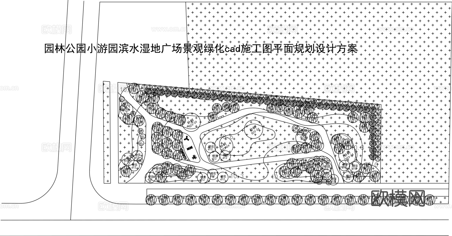公园景观绿化平面图cadcad施工图