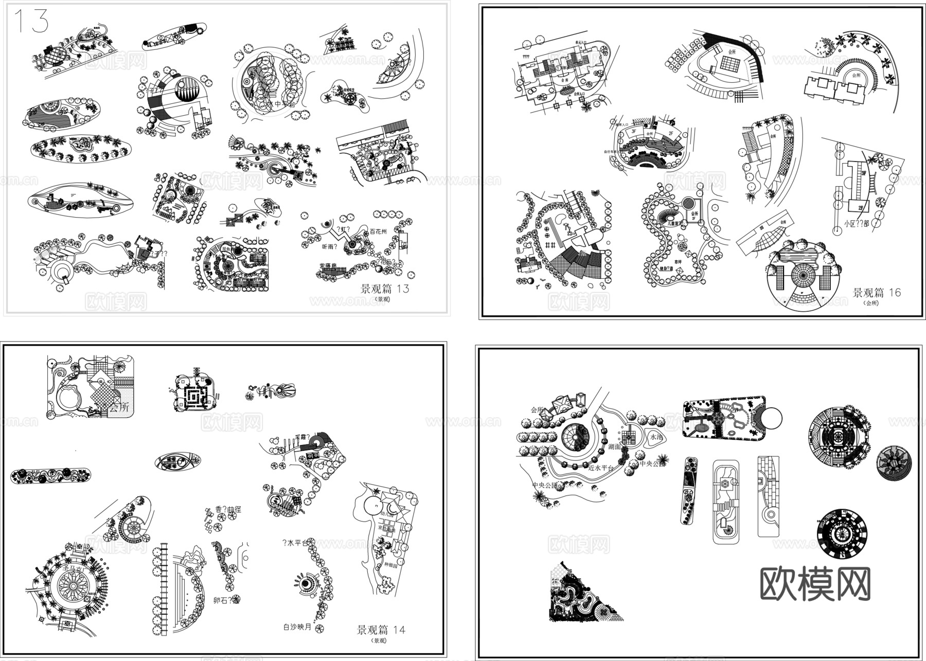景观节点图集cadcad施工图