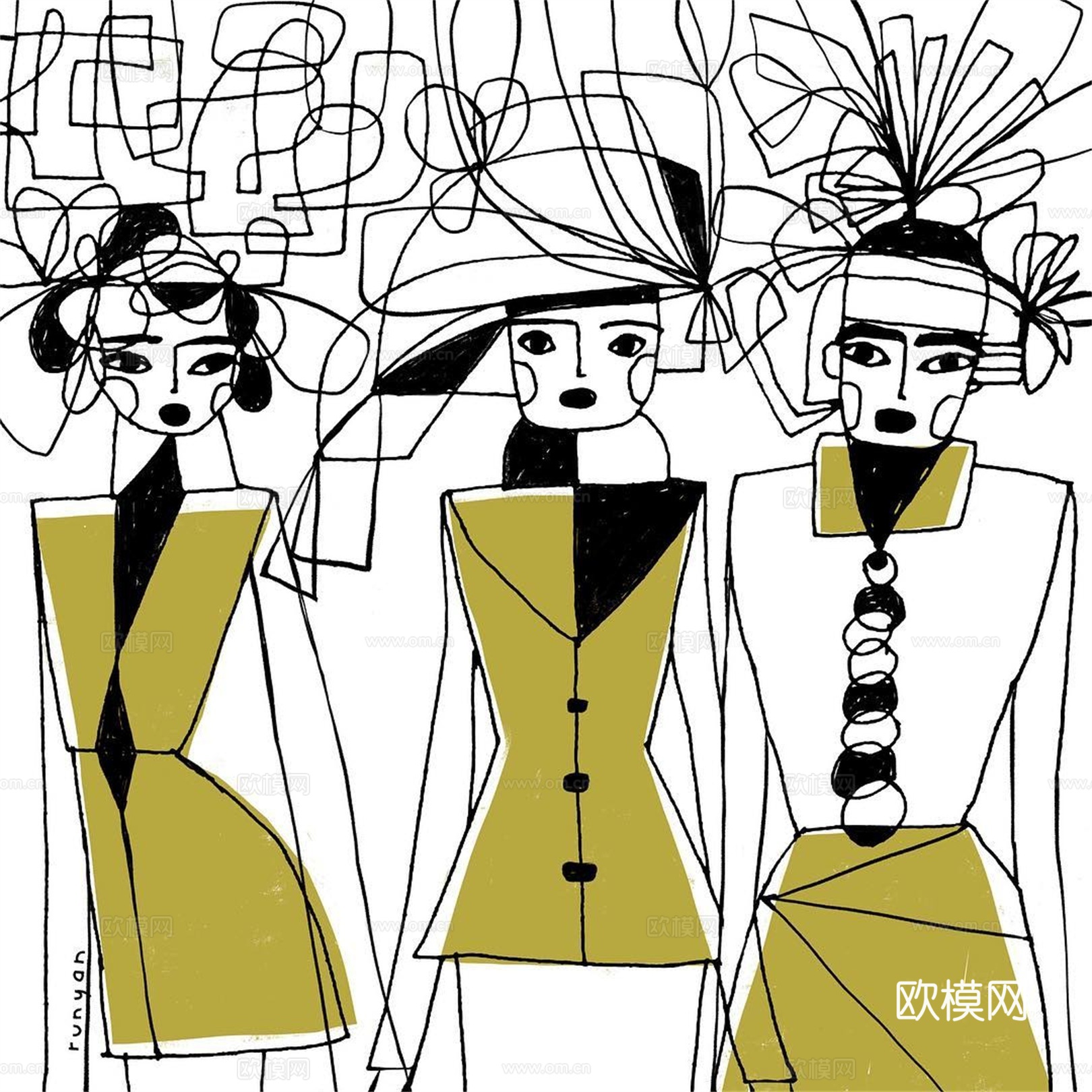 可爱动物手绘创意童趣插画猫咪动物插画治愈系插画可爱儿童插画下载