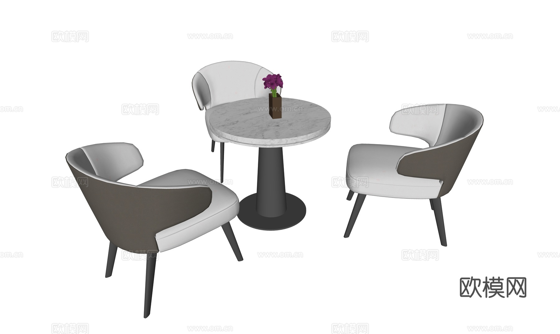 现代休闲桌椅组合su模型