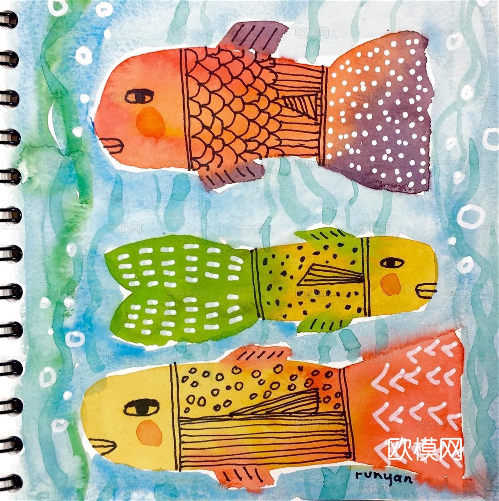 可爱动物手绘创意童趣插画猫咪动物插画治愈系插画可爱儿童插画下载