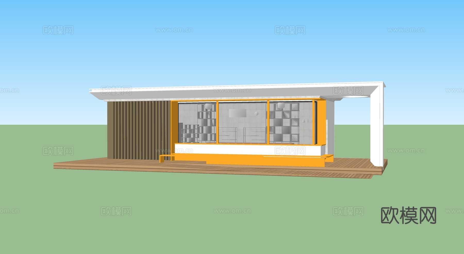现代游客接待中心 游客服务中心建筑su模型