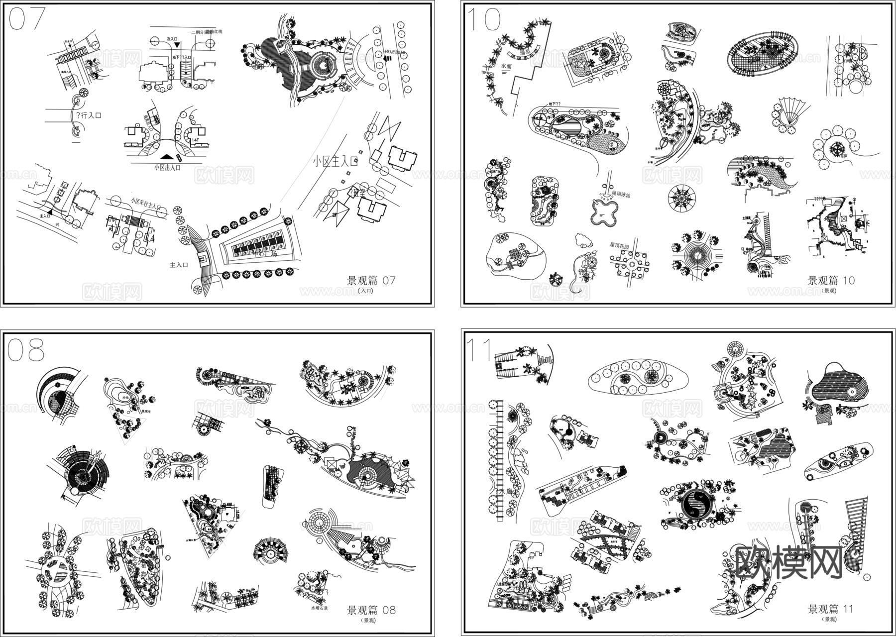 景观节点图集cadcad施工图
