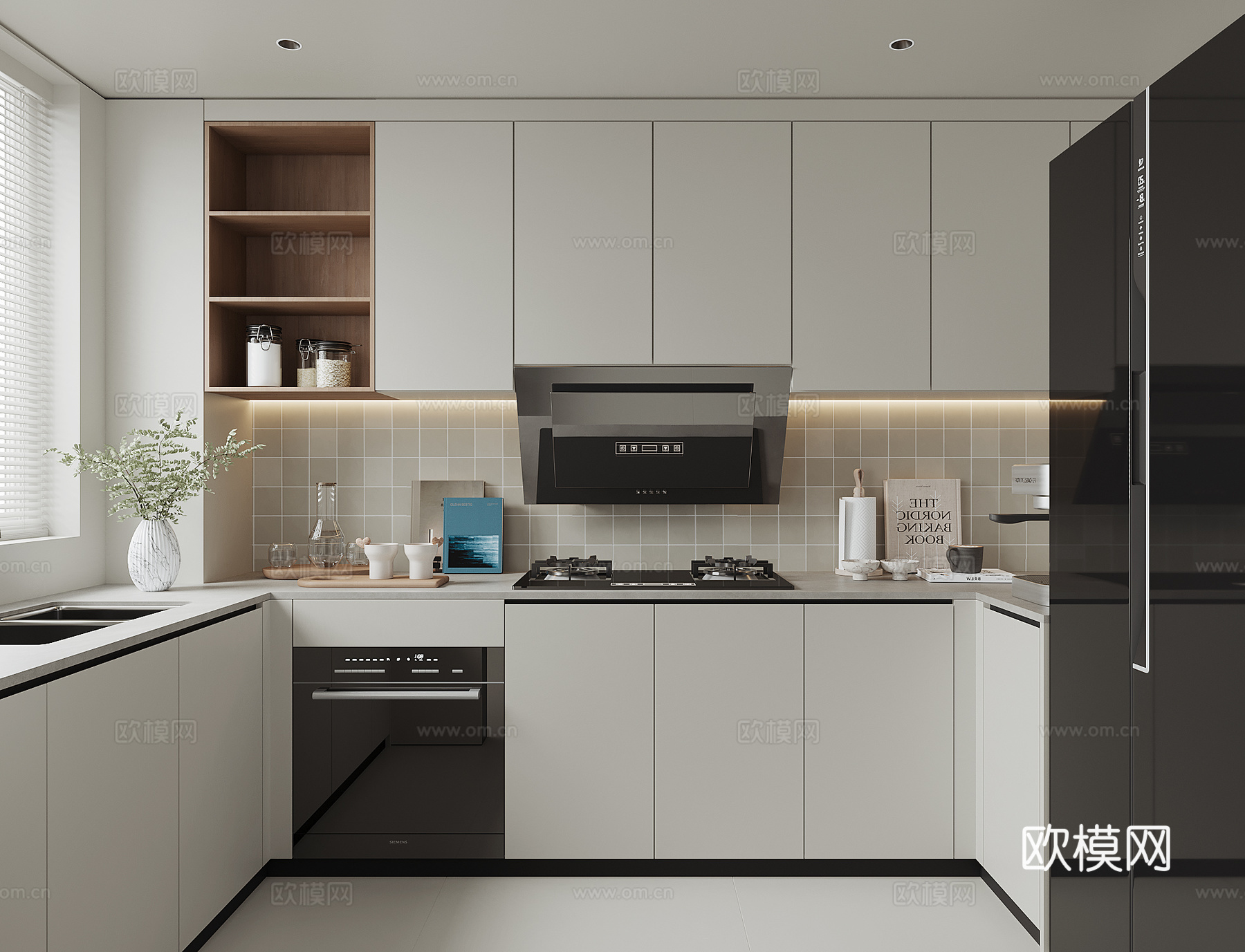 现代家居厨房su模型