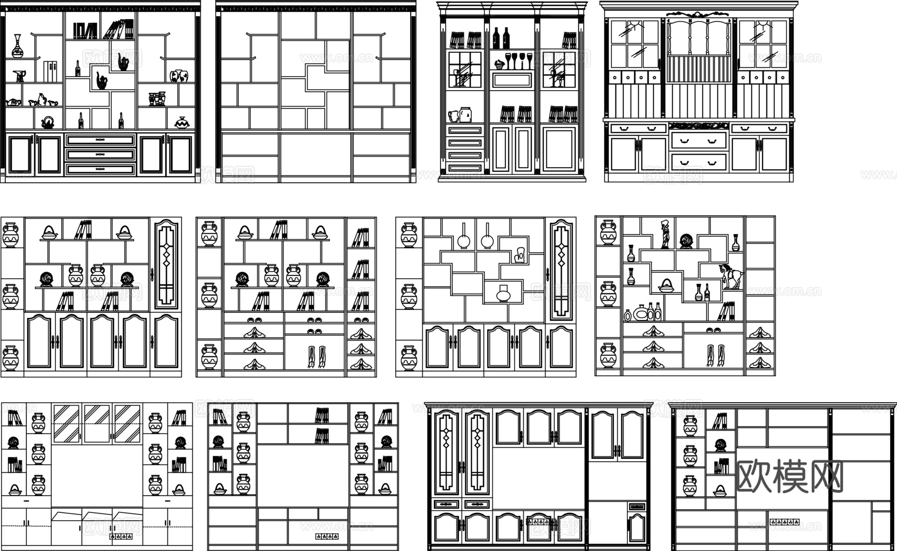 书柜书架CADcad施工图