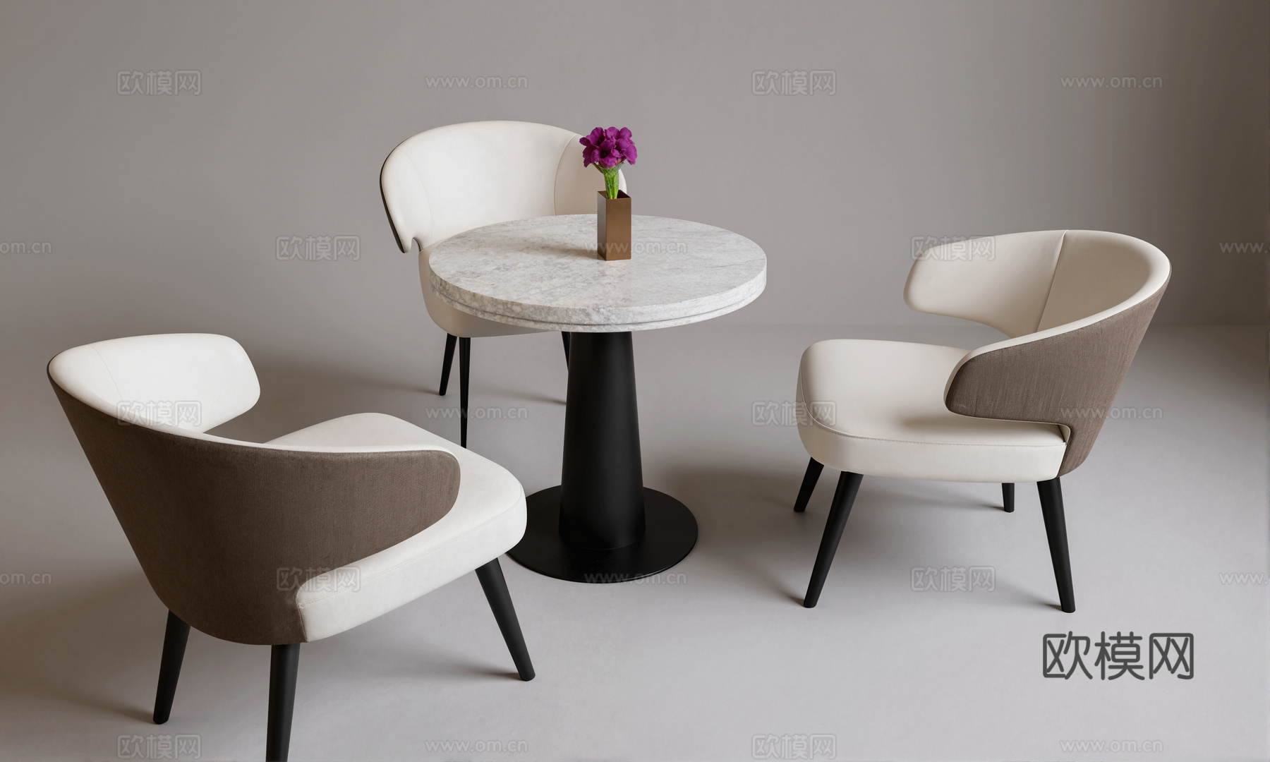 现代休闲桌椅组合su模型