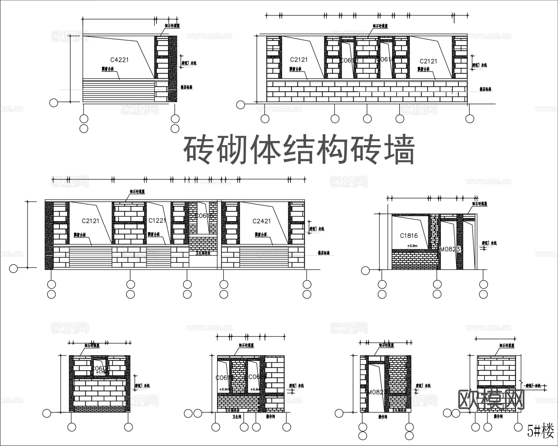 砖砌体结构砖墙cad施工图
