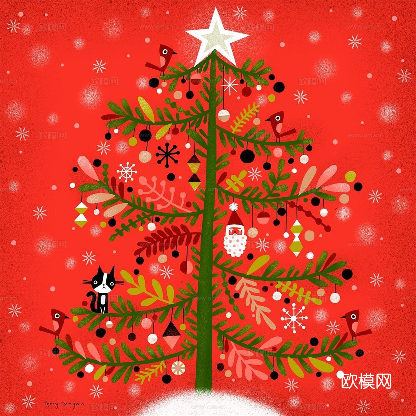 可爱动物手绘创意童趣插画猫咪动物插画治愈系插画可爱儿童插画下载