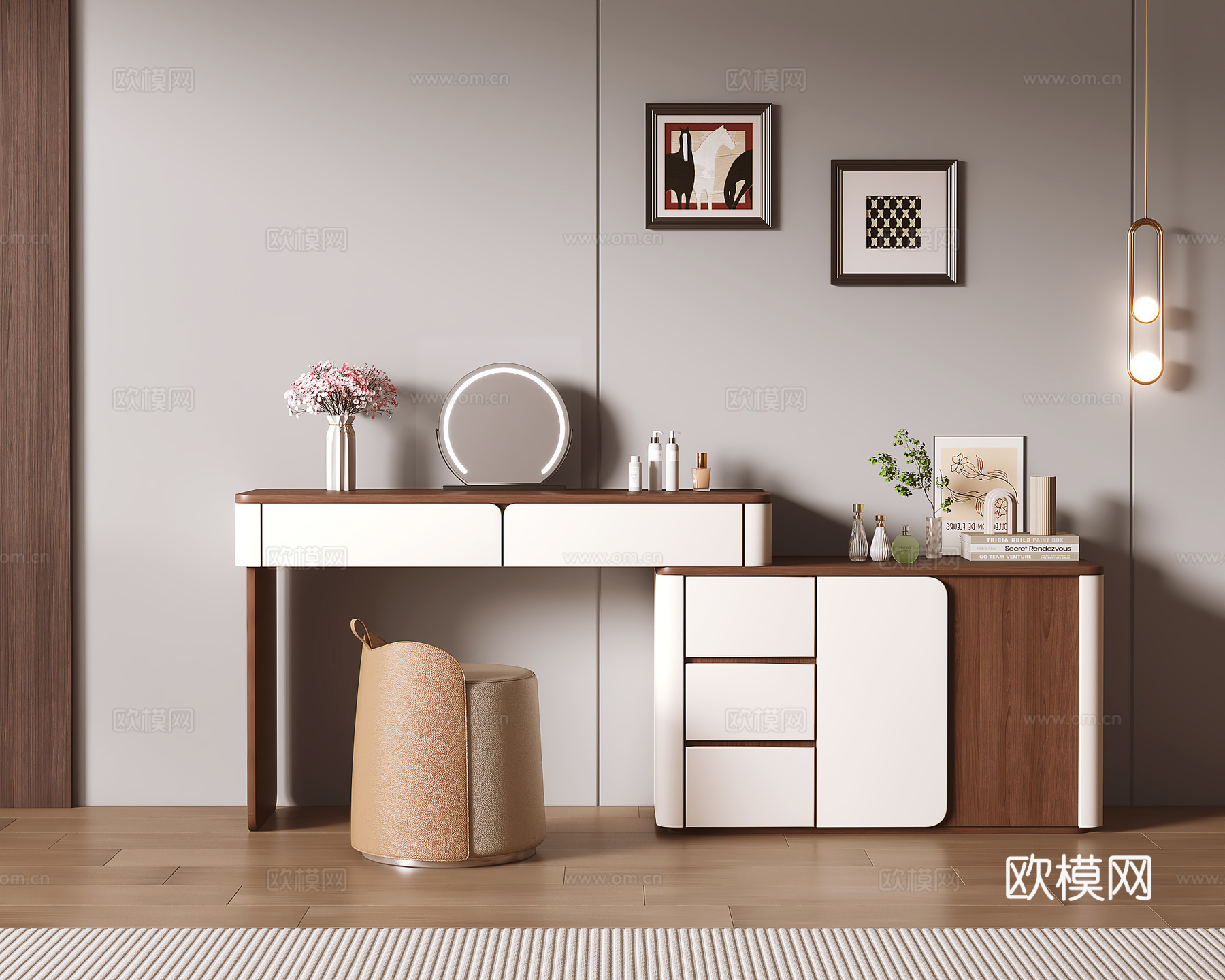 中古风梳妆台su模型