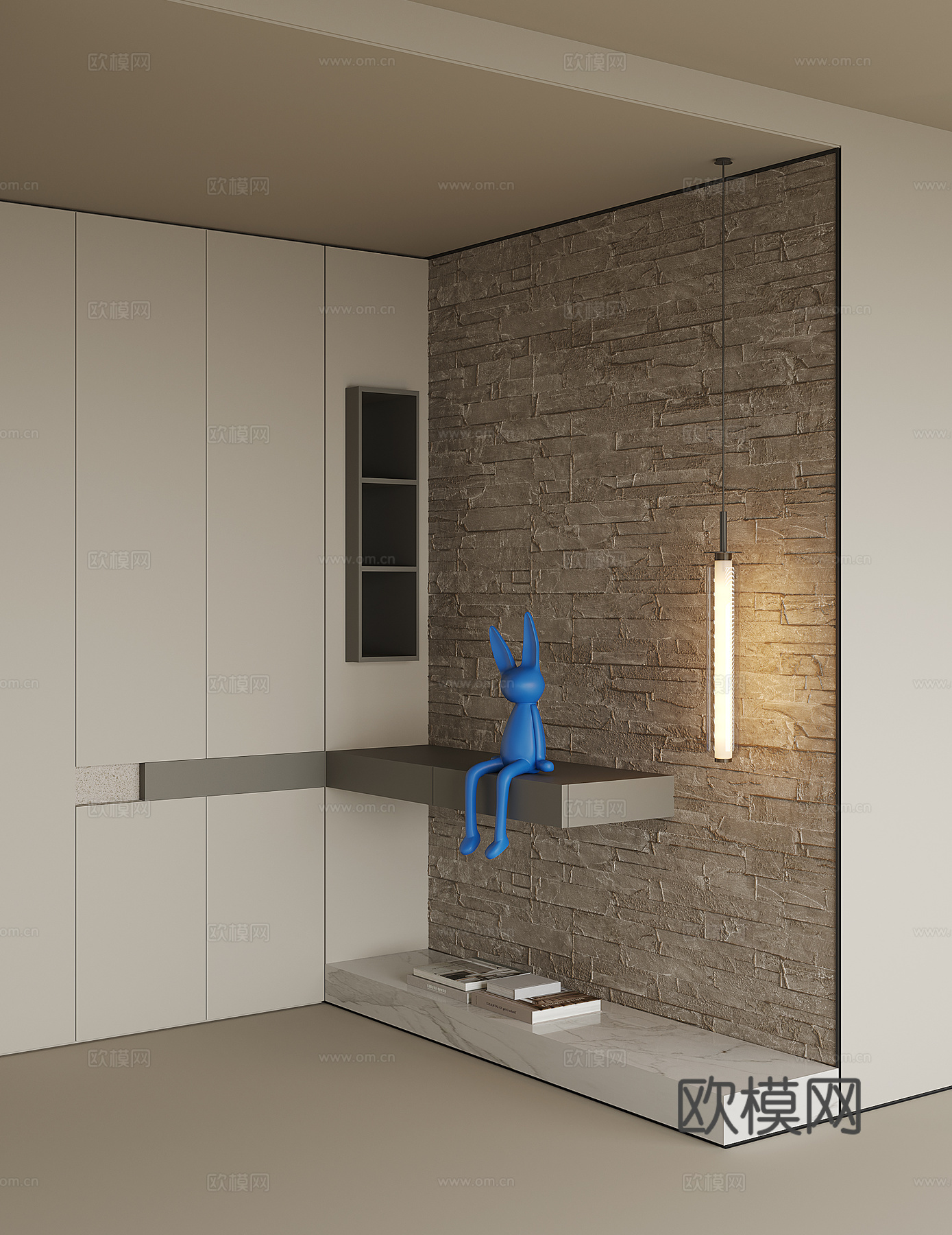 现代入户鞋柜su模型