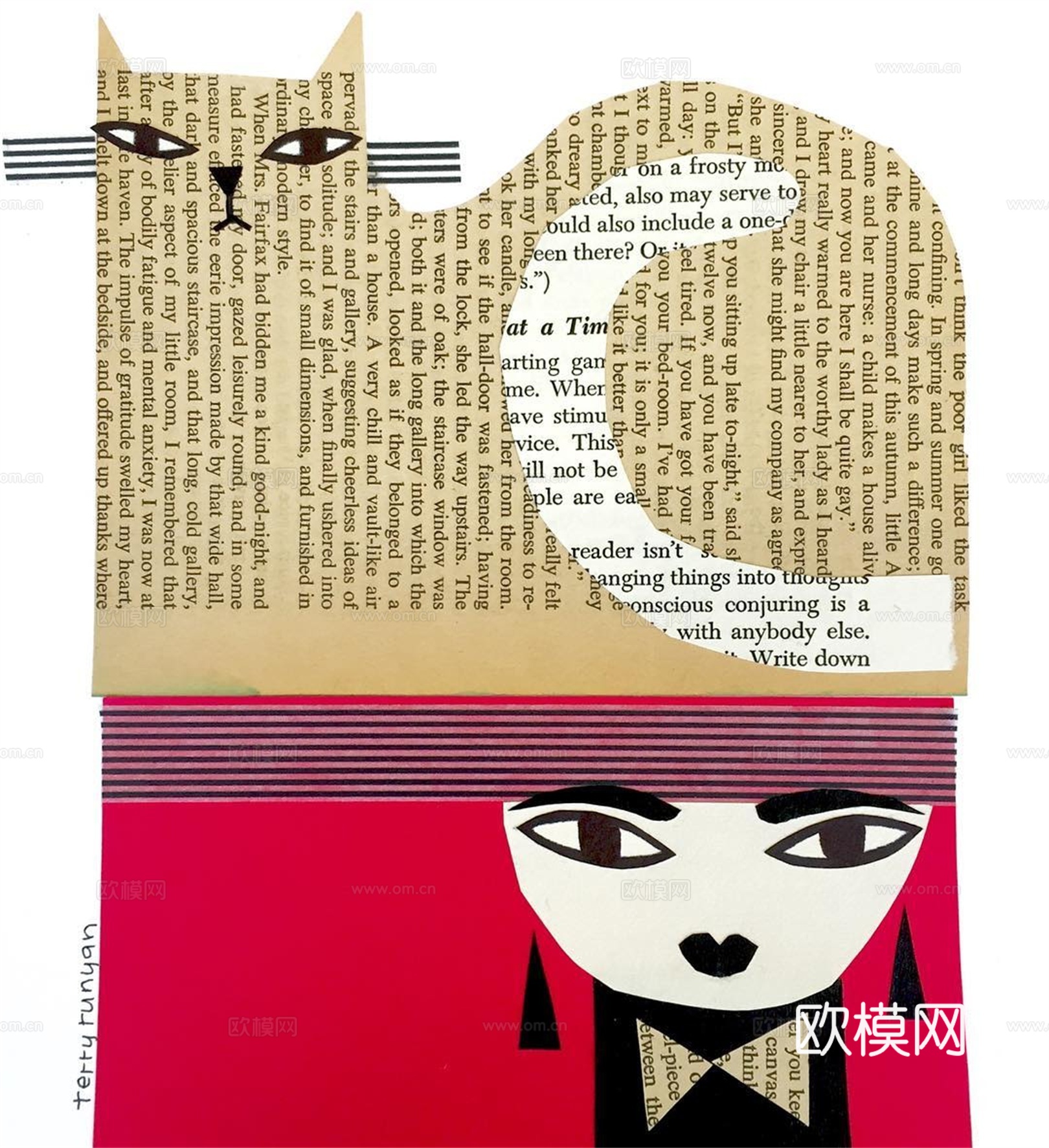 可爱动物手绘创意童趣插画猫咪动物插画治愈系插画可爱儿童插画下载