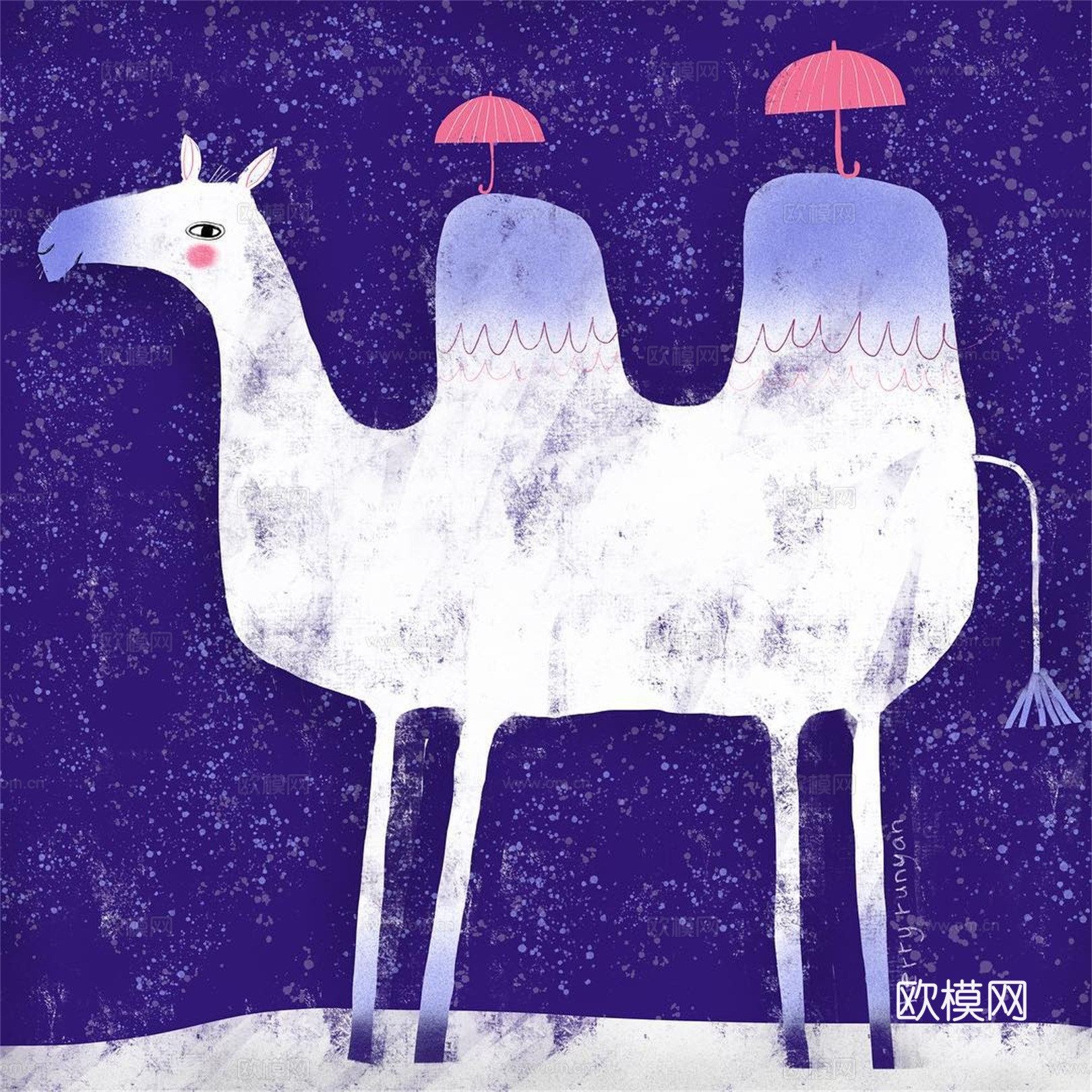 可爱动物手绘创意童趣插画猫咪动物插画治愈系插画可爱儿童插画下载