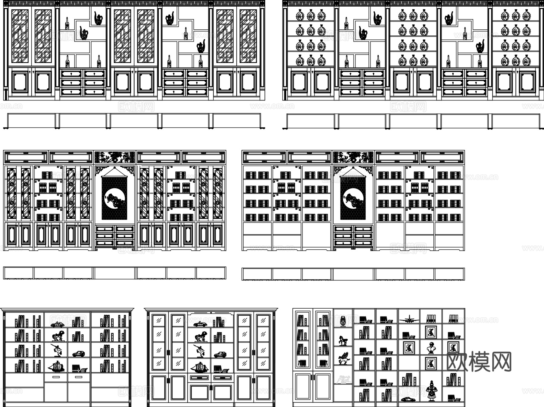 书柜书架CADcad施工图