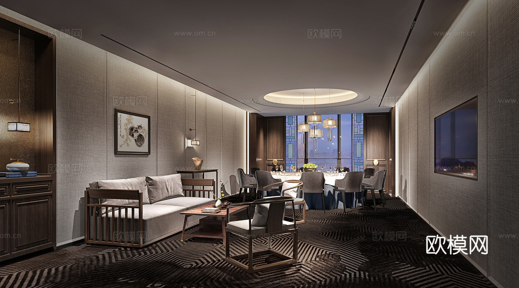 高端中餐厅 最新全套施工图 效果图合集cad施工图