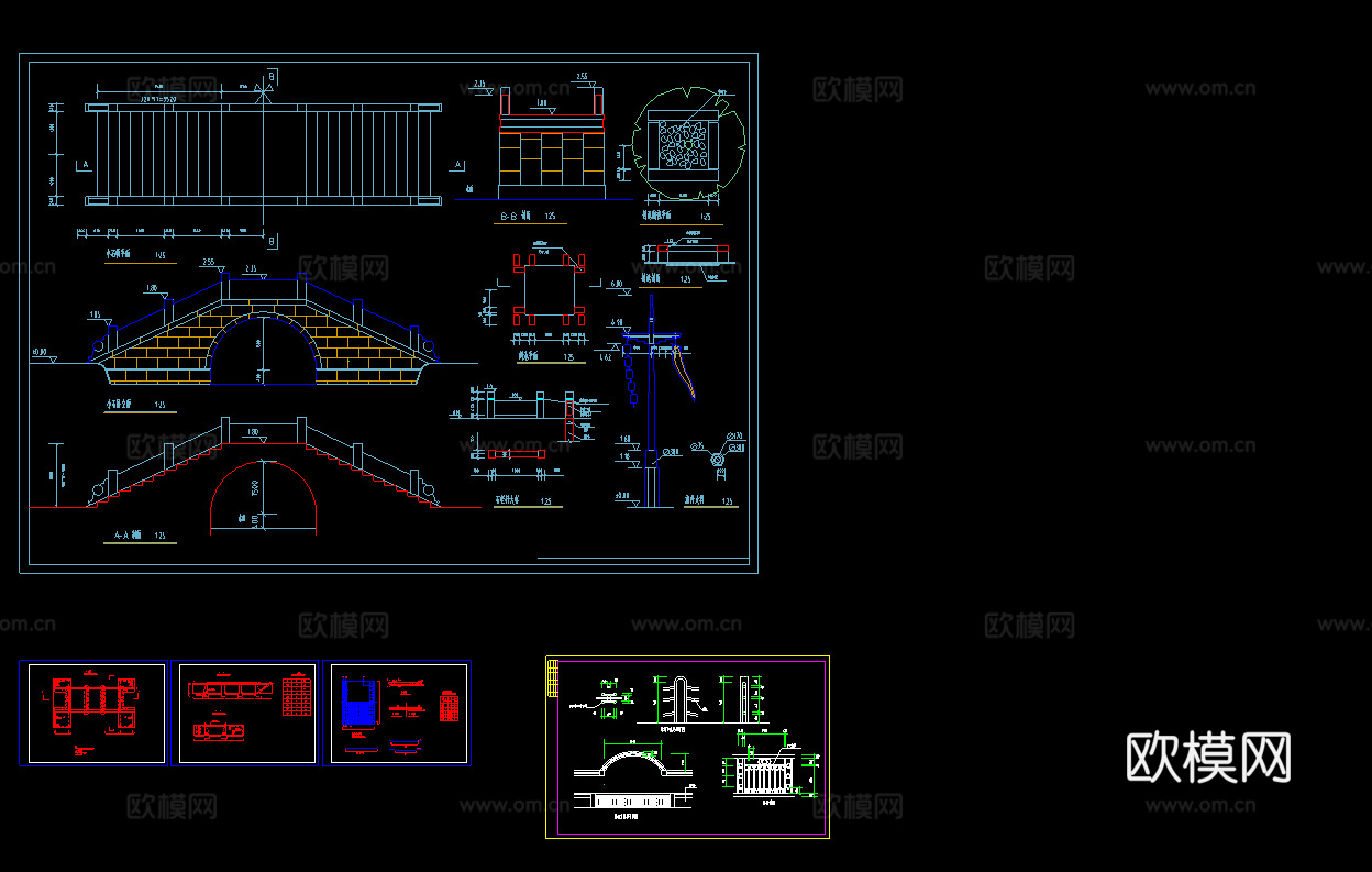 景观桥CADcad施工图