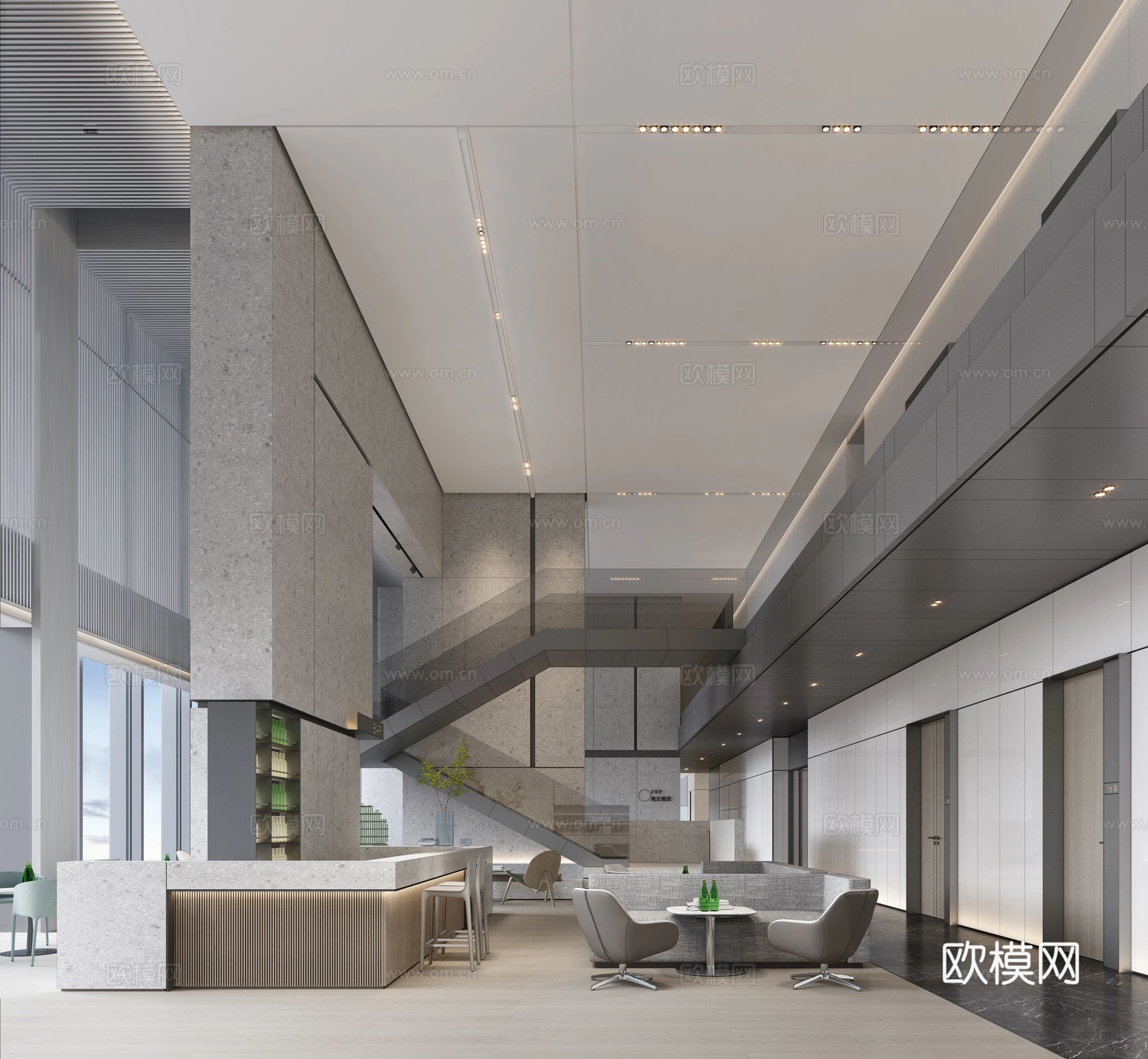 集团总部办公 最新全套施工图 效果图合集cad施工图