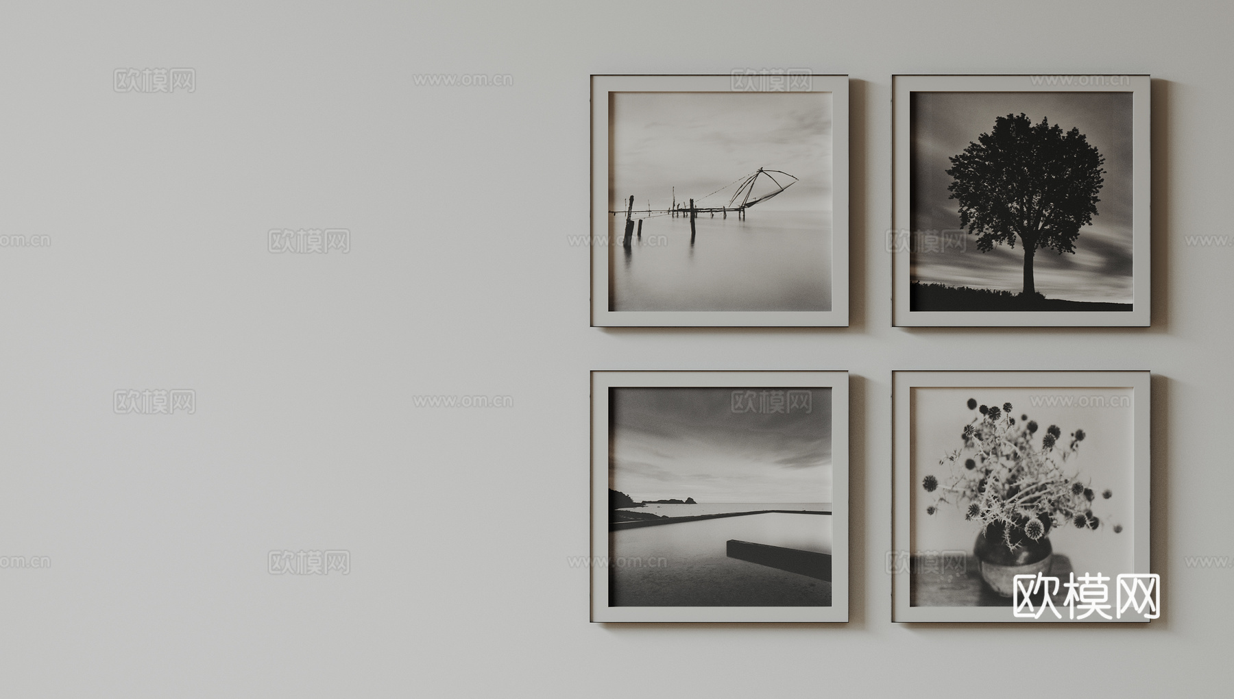 现代极简挂画 抽象装饰画 高端艺术挂画 中古风装饰画 意式肌su模型