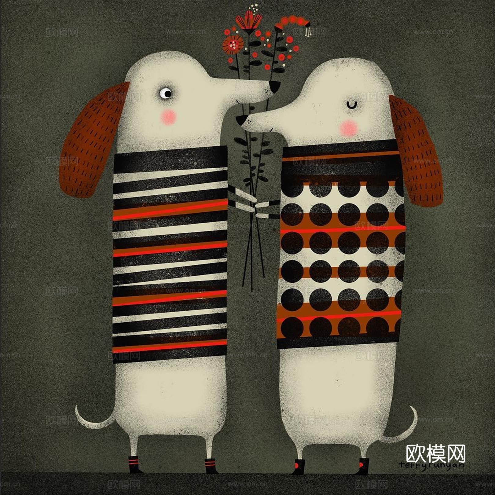 可爱动物手绘创意童趣插画猫咪动物插画治愈系插画可爱儿童插画下载