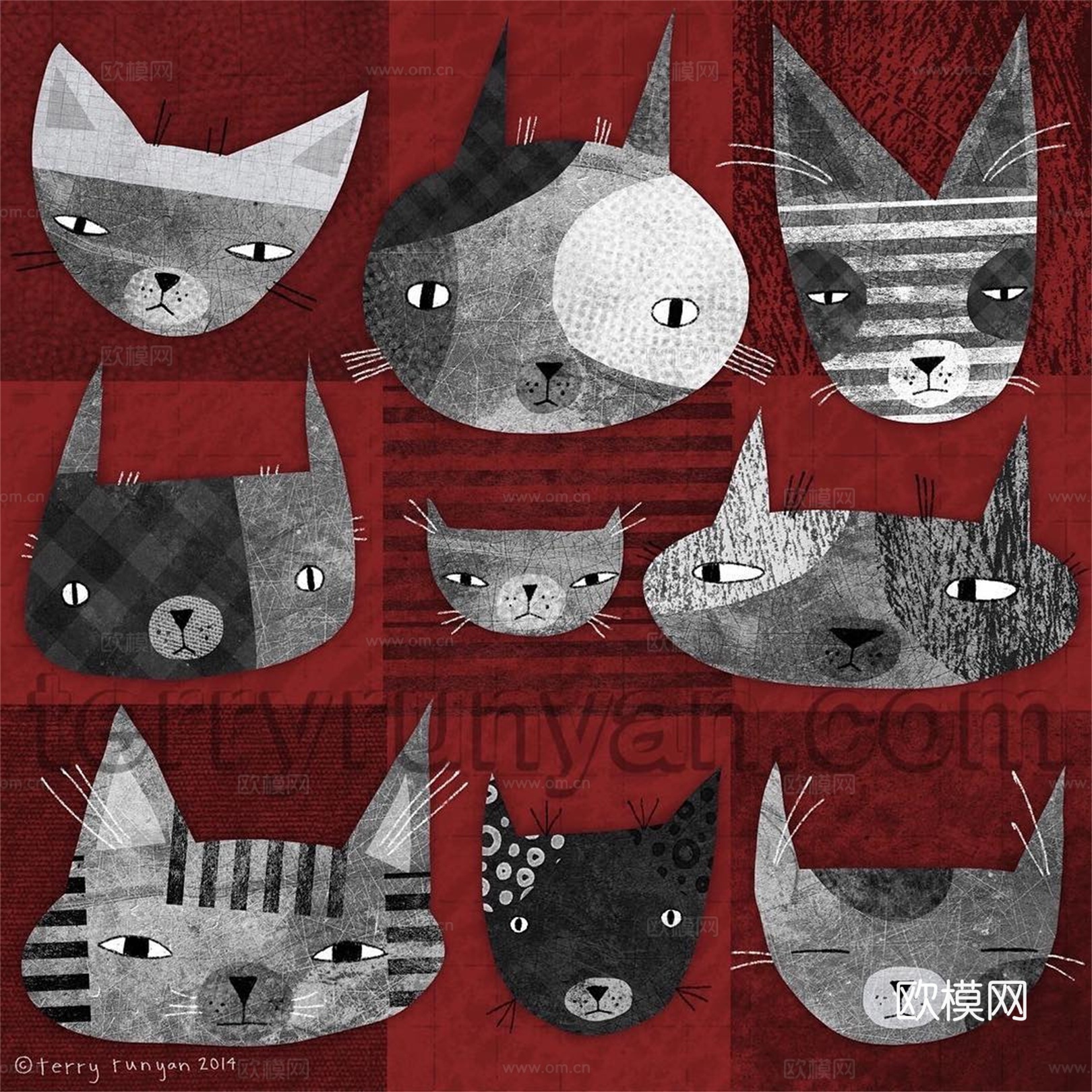 可爱动物手绘创意童趣插画猫咪动物插画治愈系插画可爱儿童插画下载