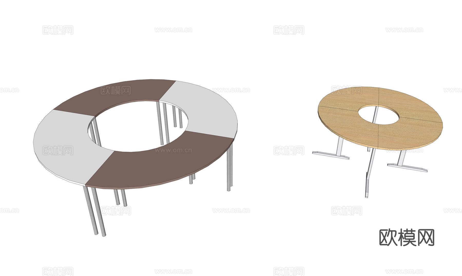 现代圆桌su模型
