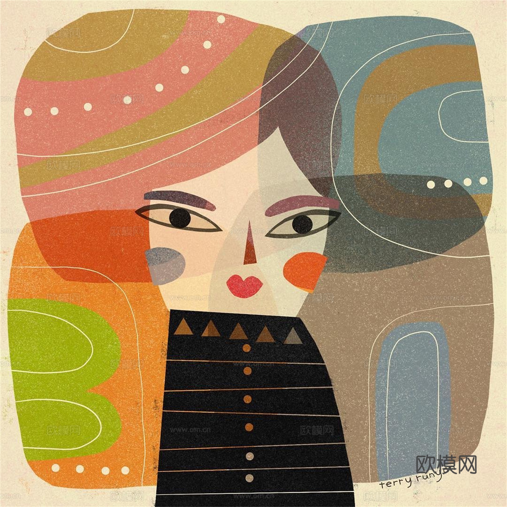 可爱动物手绘创意童趣插画猫咪动物插画治愈系插画可爱儿童插画下载