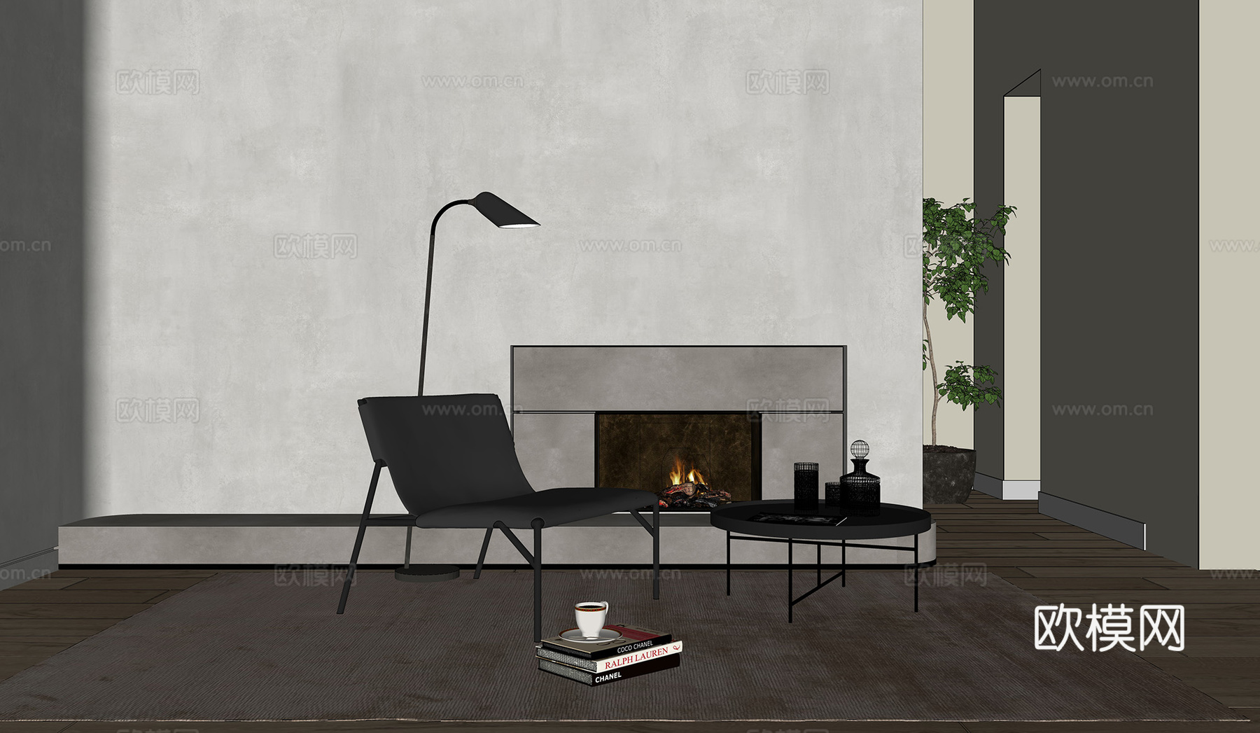 现代休闲椅组合su模型