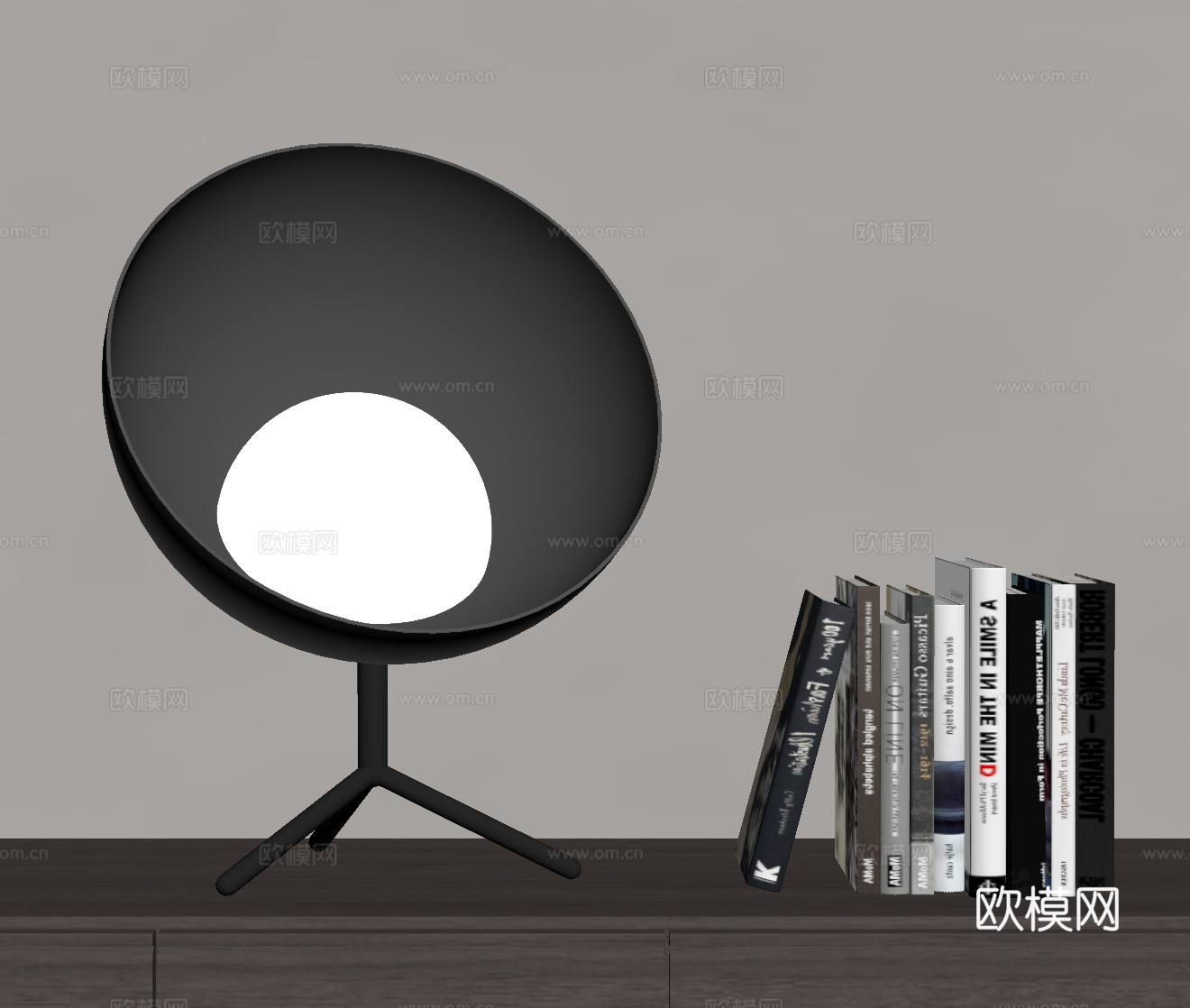 现代意式台灯 金属台灯su模型