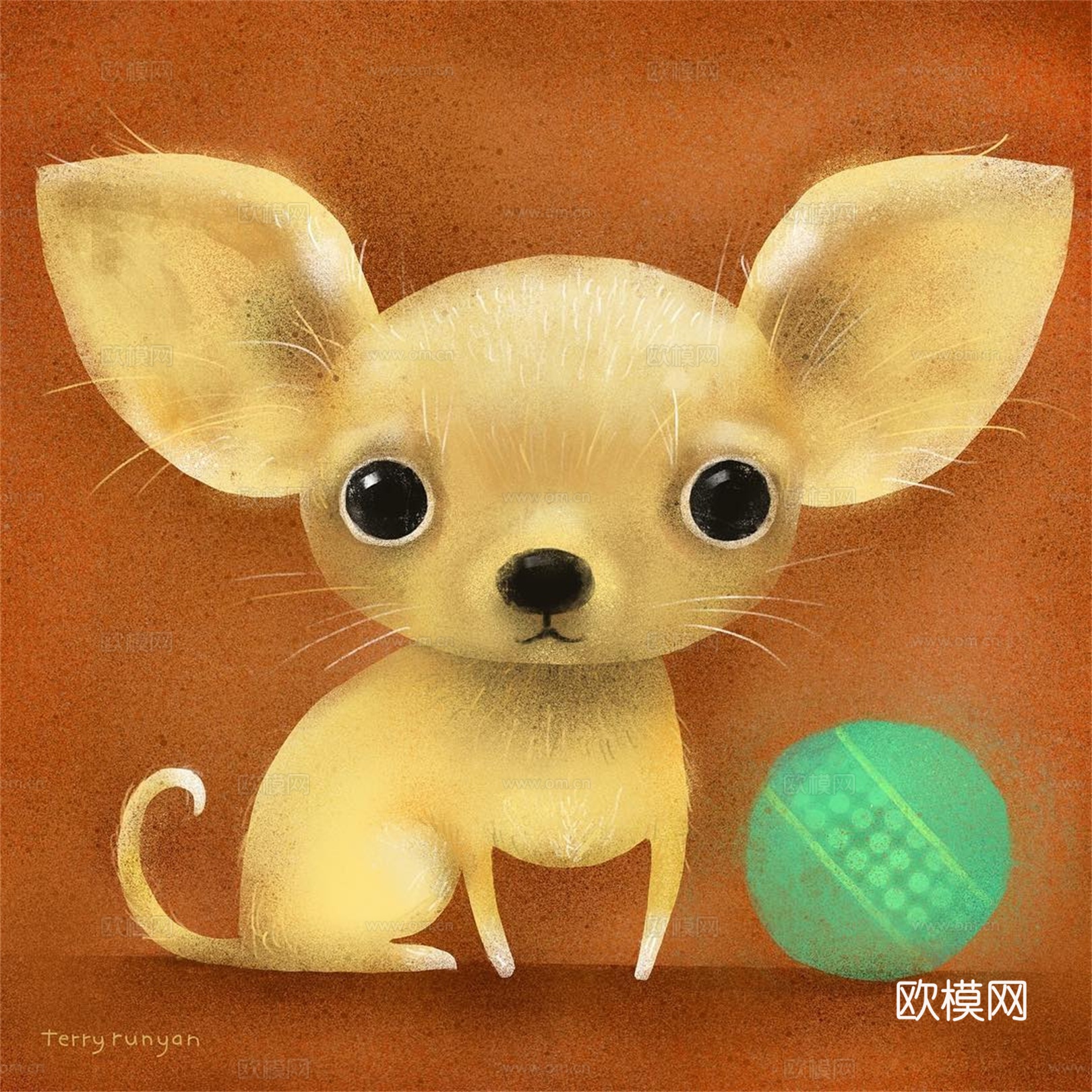 可爱动物手绘创意童趣插画猫咪动物插画治愈系插画可爱儿童插画下载