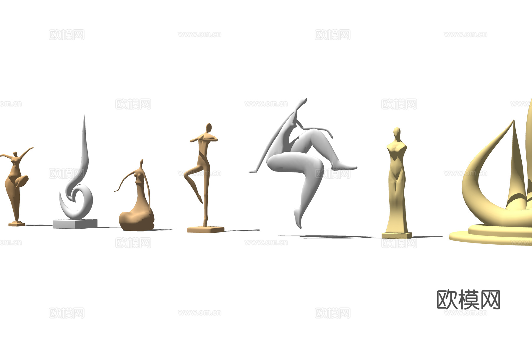 雕塑 廊架 花箱 景石 景观 小品 景墙su模型