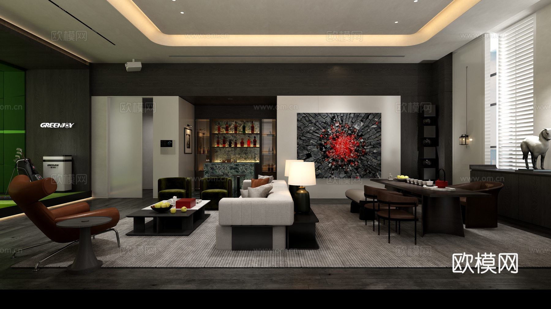 极简高级办公室 最新全套施工图 效果图合集cad施工图