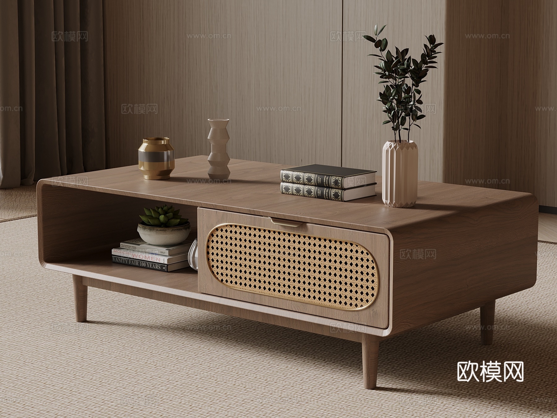 中古风茶几su模型