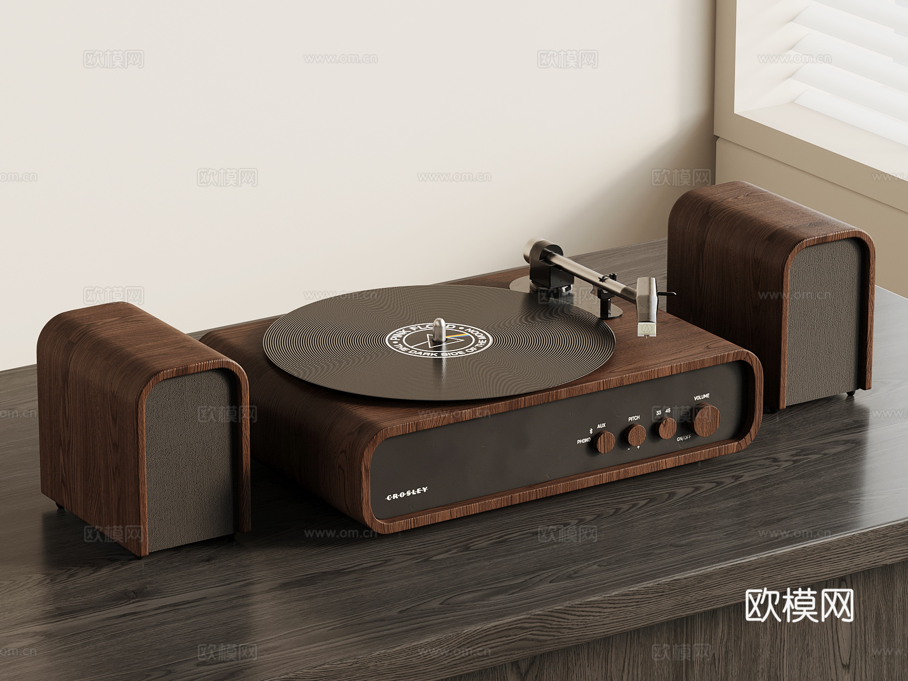 法式复古音响 黑胶唱片机3d模型下载