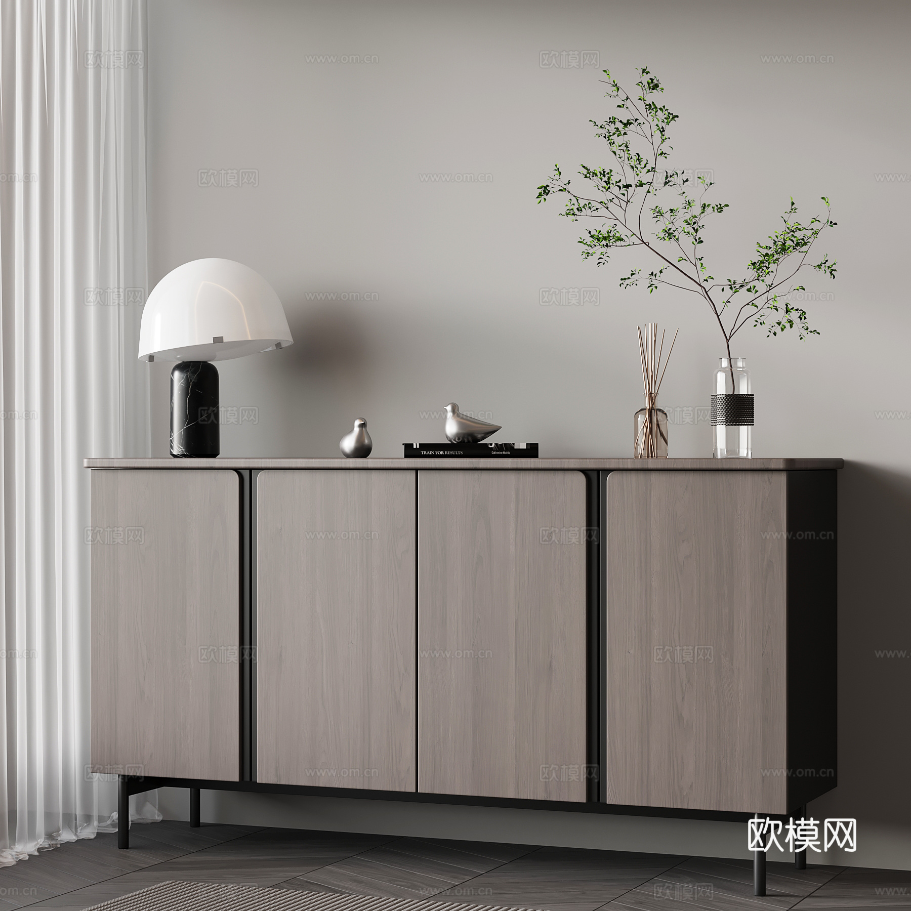 现代意式玄关柜 边柜su模型