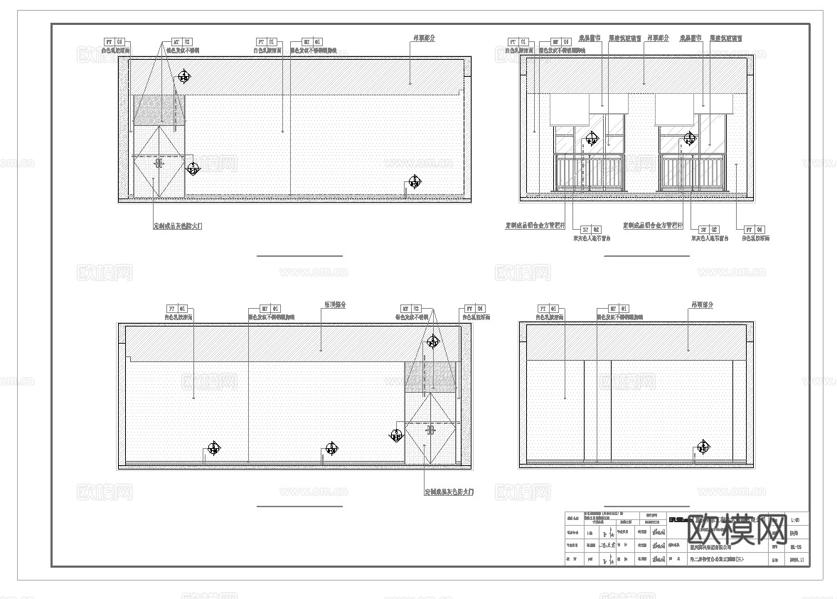 1000平办公室 最新全套施工图 效果图合集cad施工图