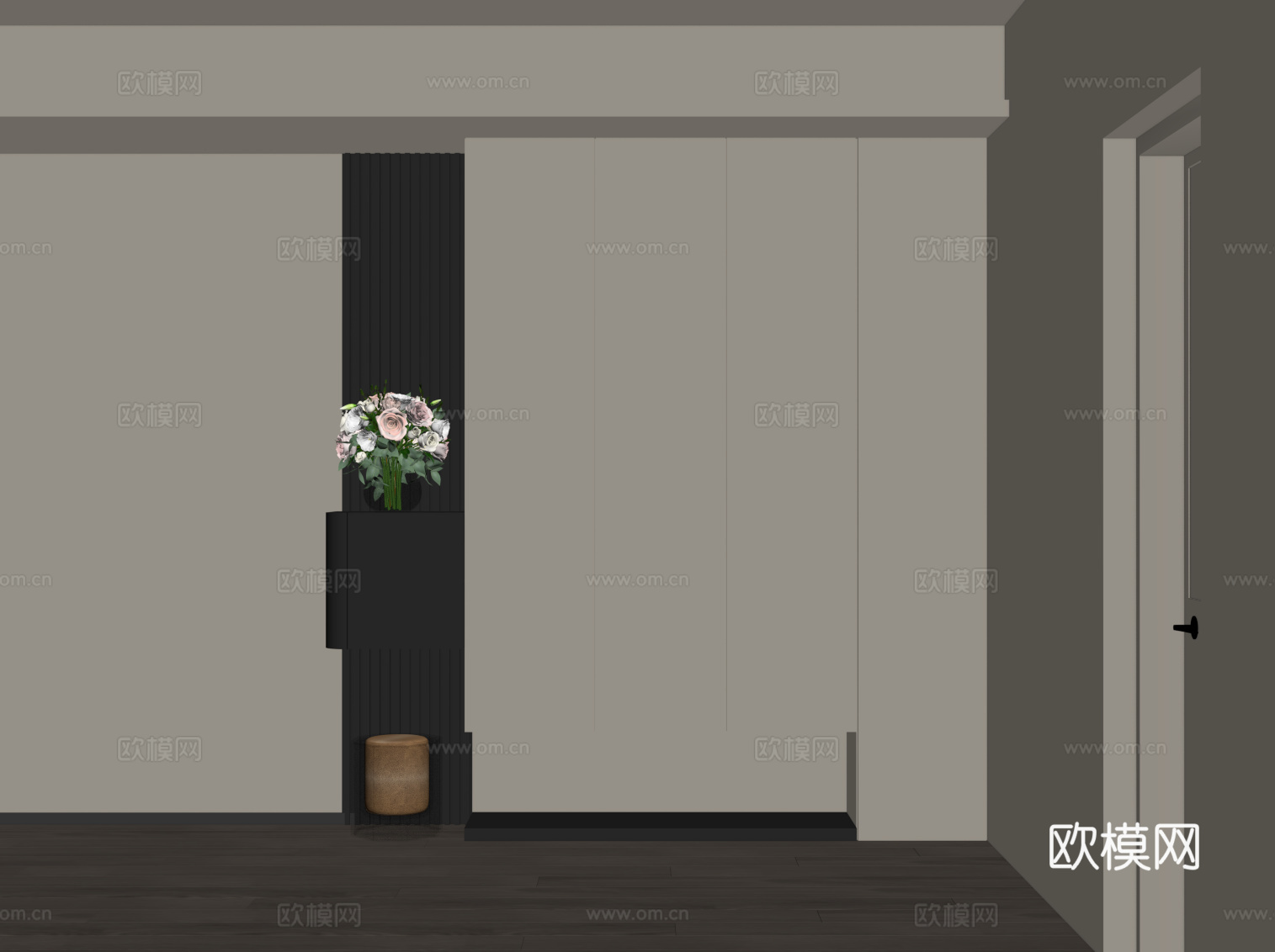 现代玄关su模型