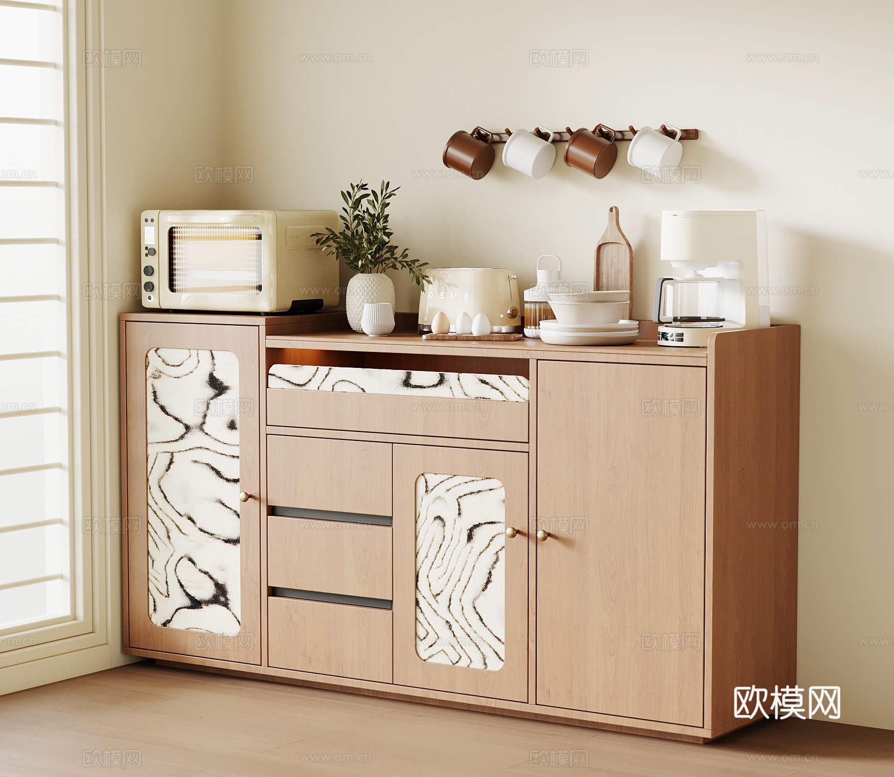 中古备餐柜 餐边柜 边柜su模型