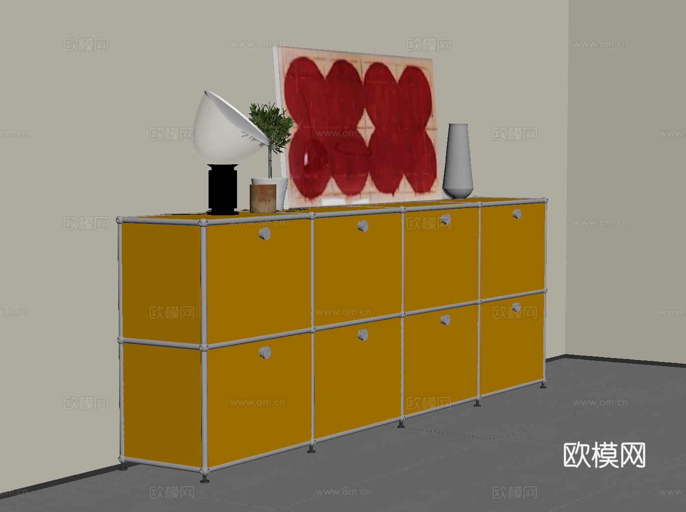 现代边柜玄关柜su模型