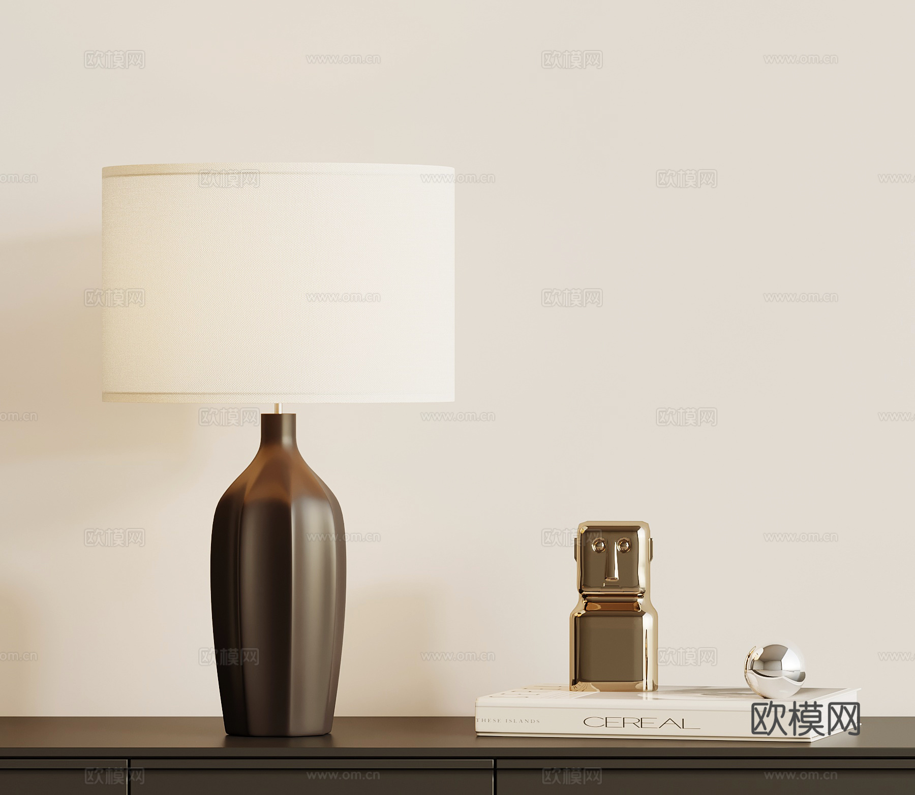 现代意式台灯su模型