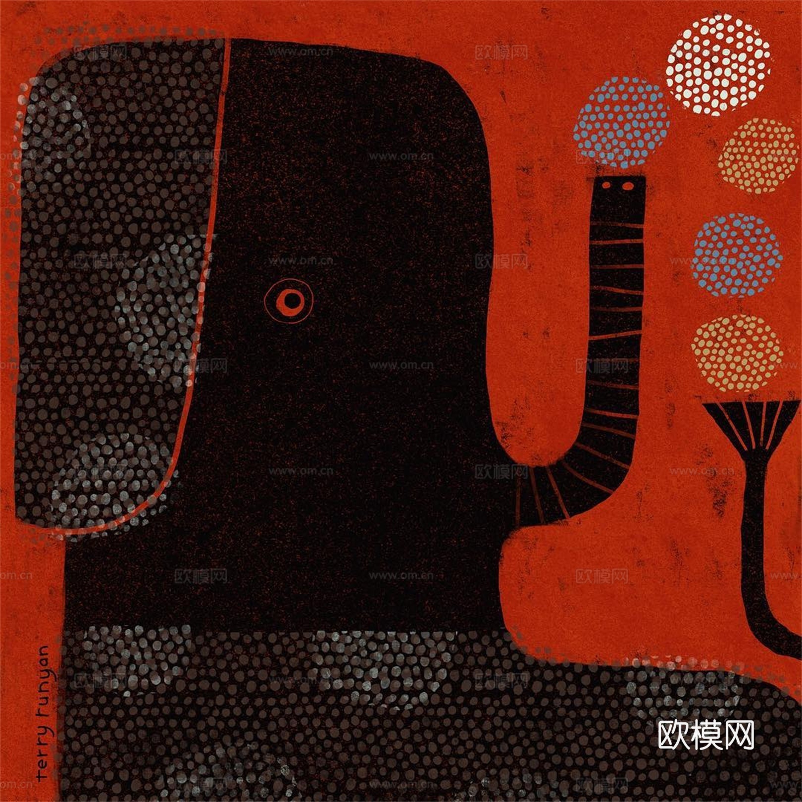 可爱动物手绘创意童趣插画猫咪动物插画治愈系插画可爱儿童插画下载