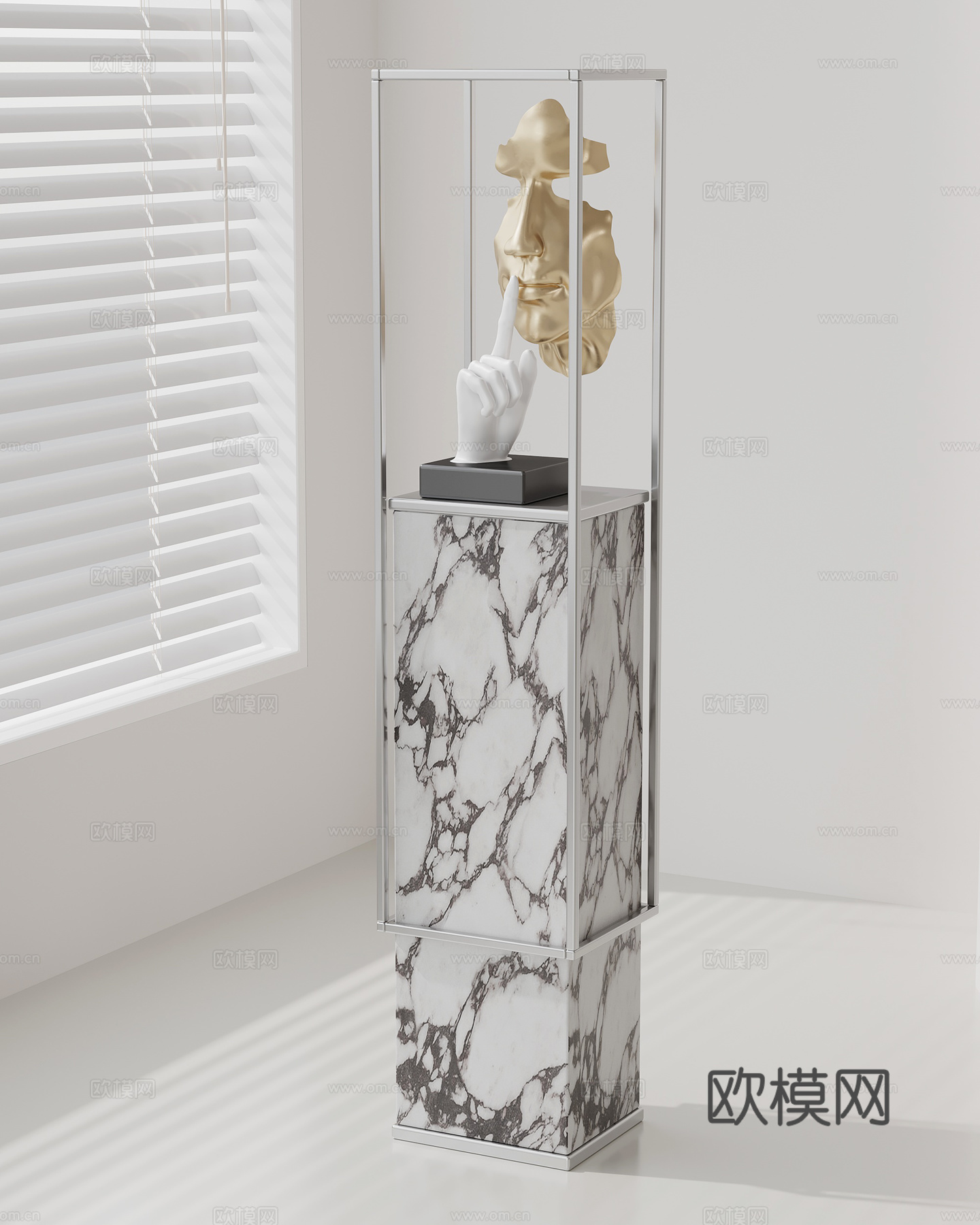 现代意式雕塑摆件su模型