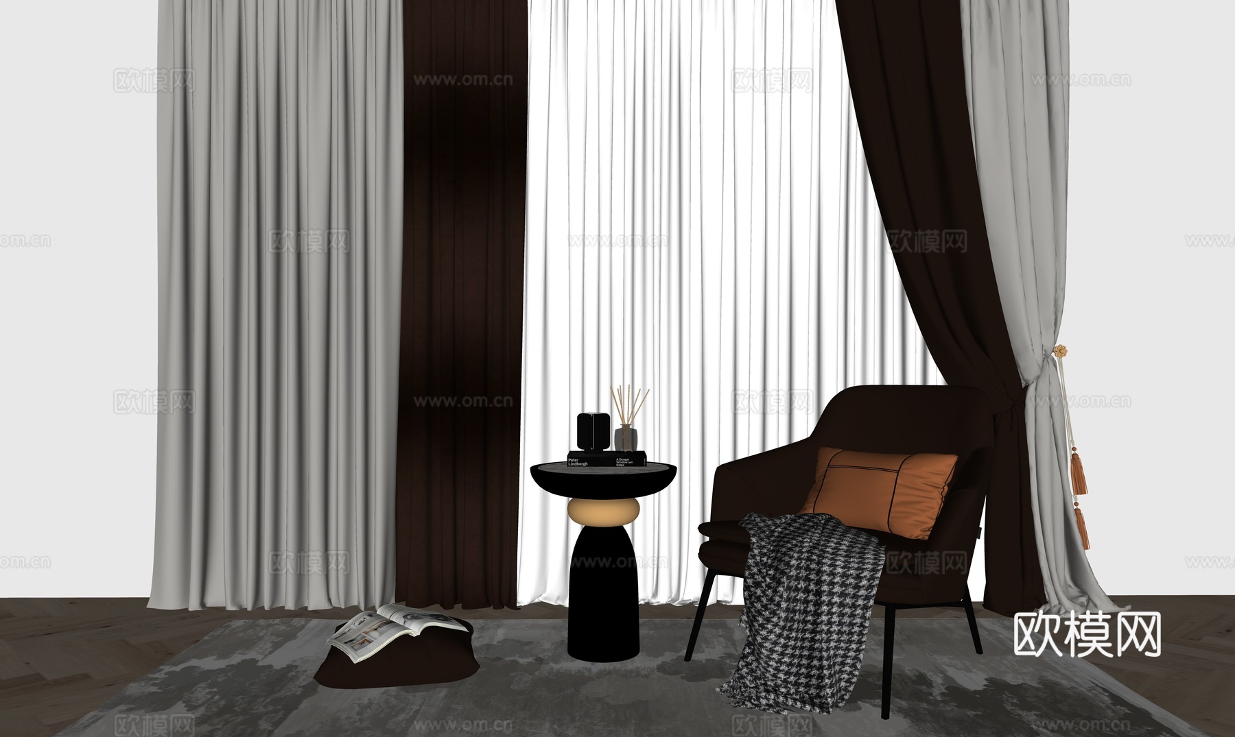 现代休闲椅组合su模型