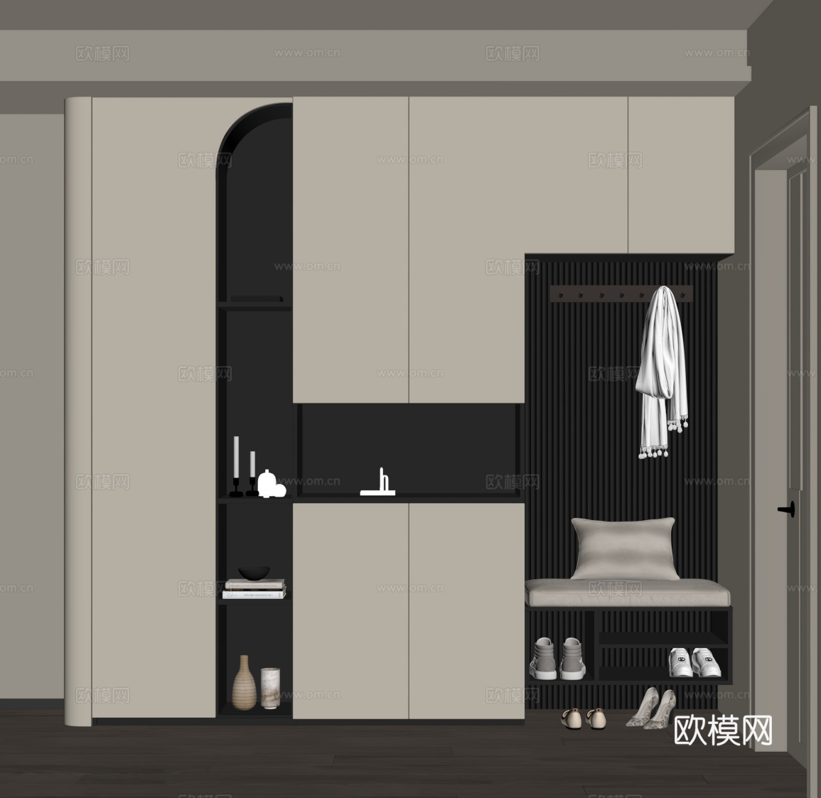 现代玄关鞋柜su模型