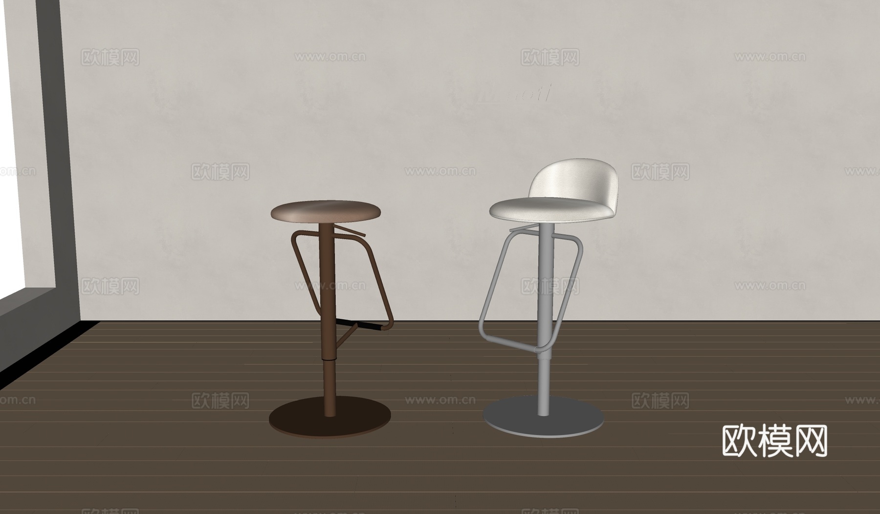 Minotti现代吧椅 椅子 凳子 布艺吧椅 休闲吧椅su模型