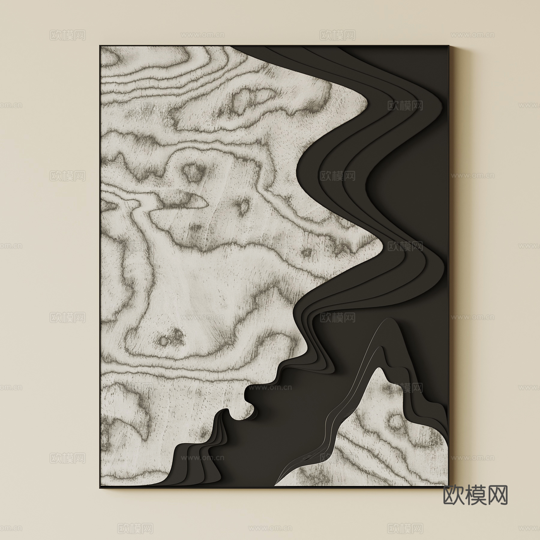 现代意式墙饰 挂画su模型