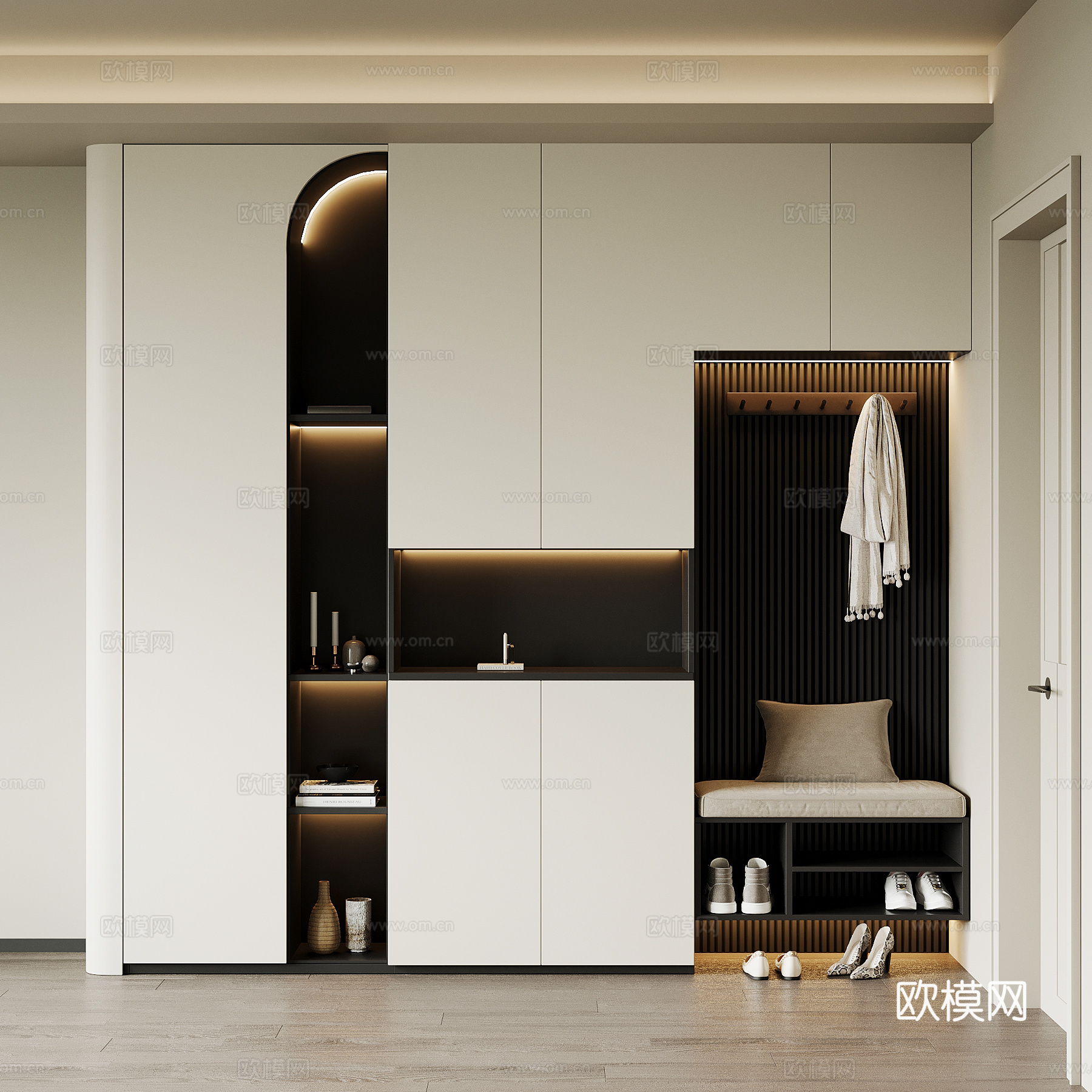 现代玄关鞋柜su模型