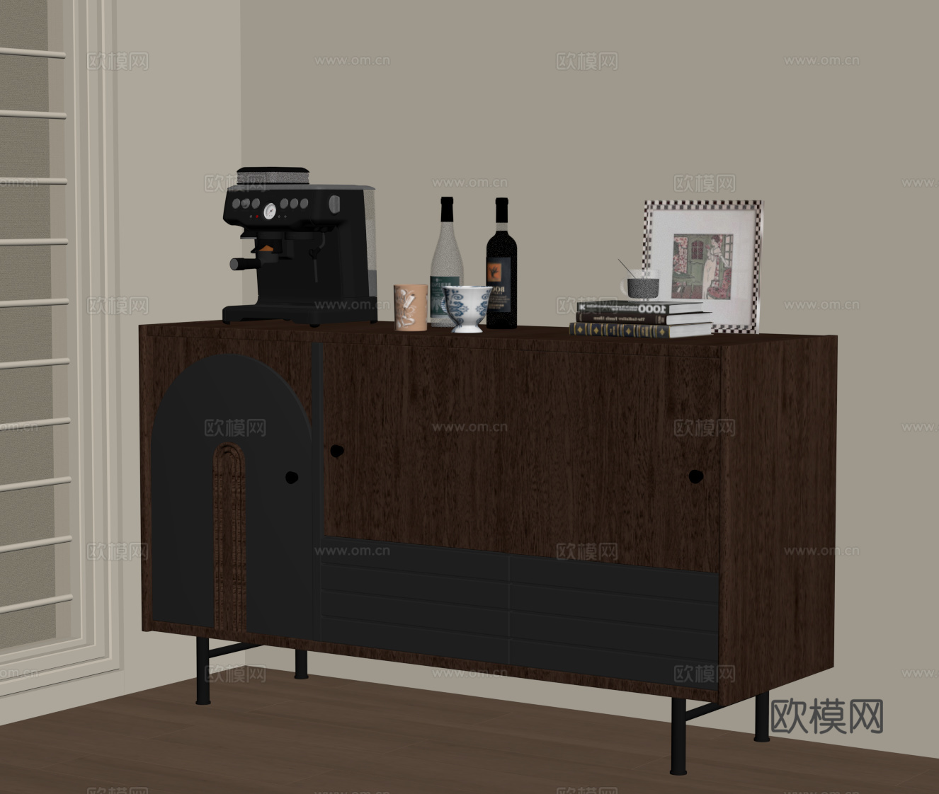 中古备餐柜 餐边柜 边柜su模型