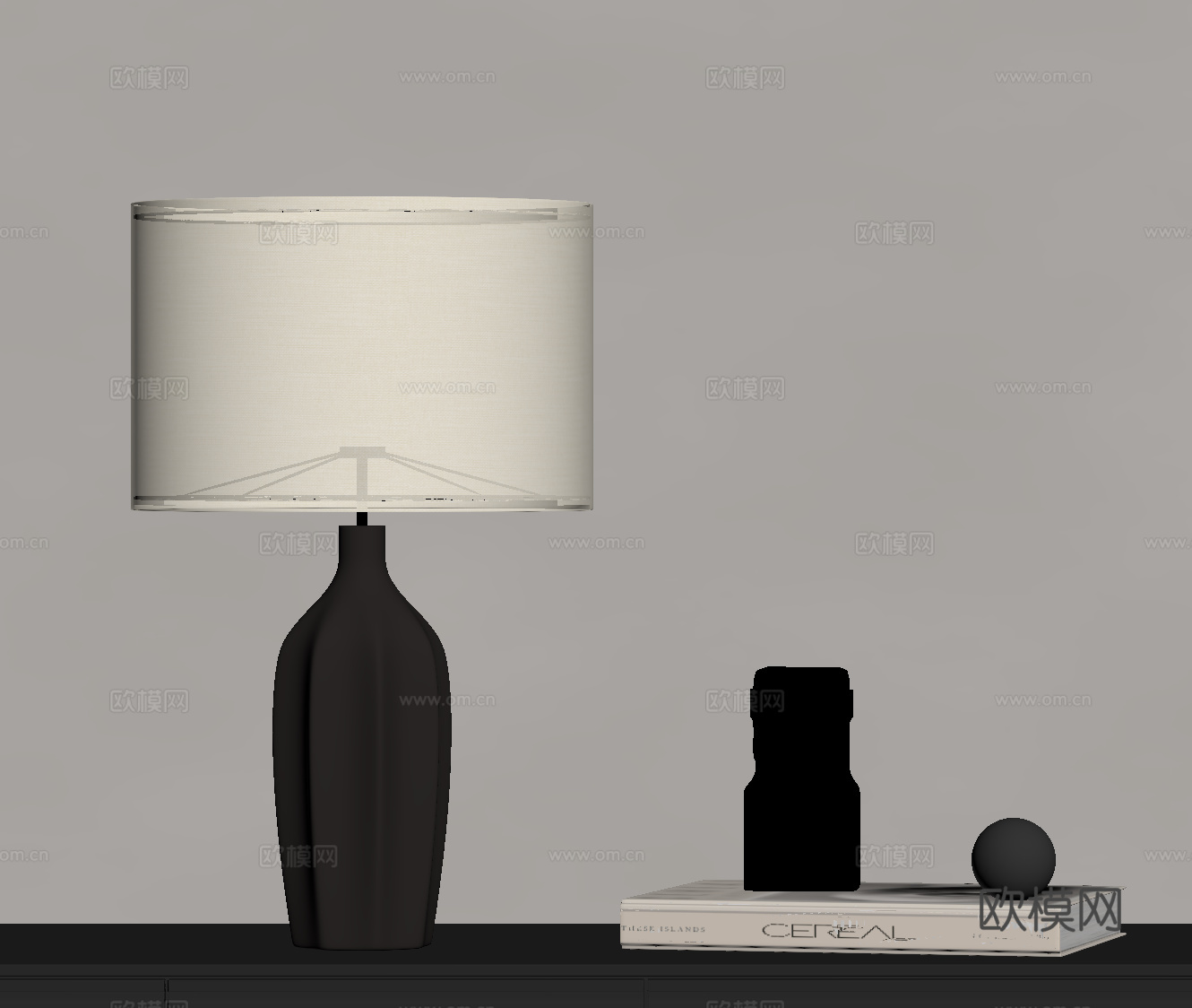 现代意式台灯su模型